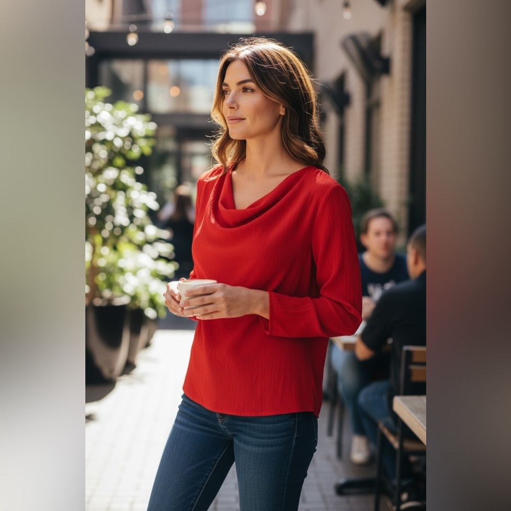 Elegant Red Women's Top
